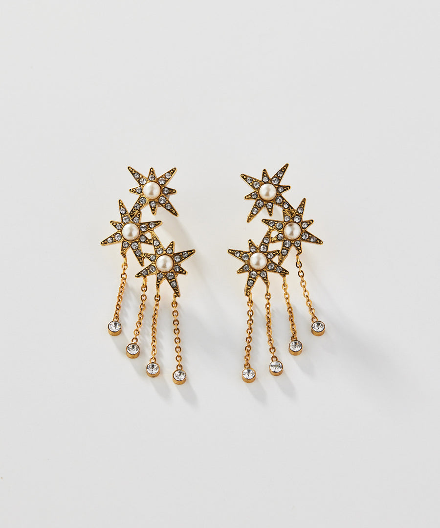 STAR fringe earring/イヤリング