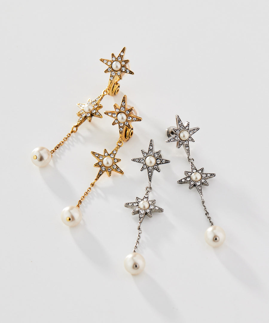 STAR pearl long pierce/earring　ピアス/イヤリング