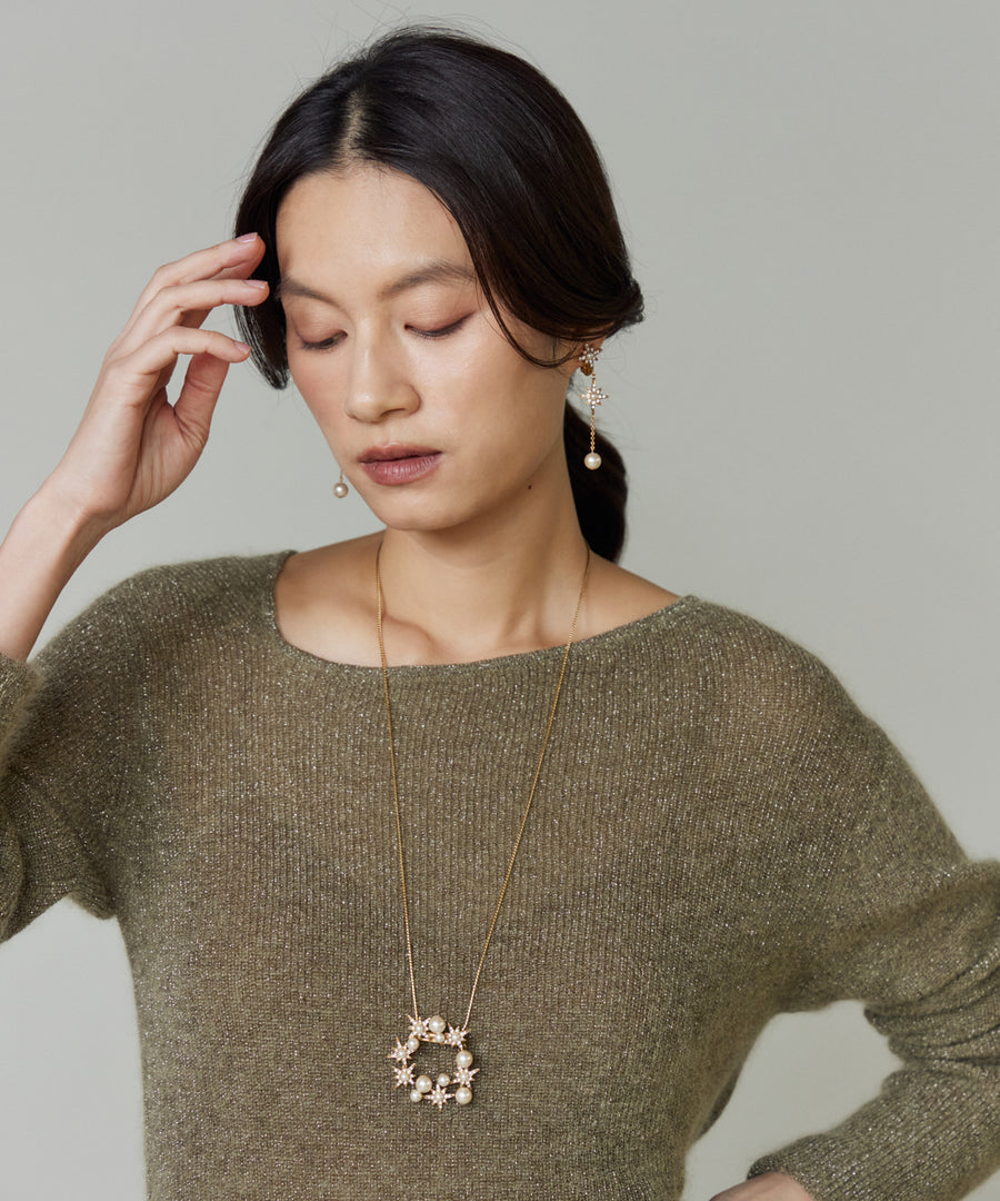 STAR pearl long pierce/earring　ピアス/イヤリング