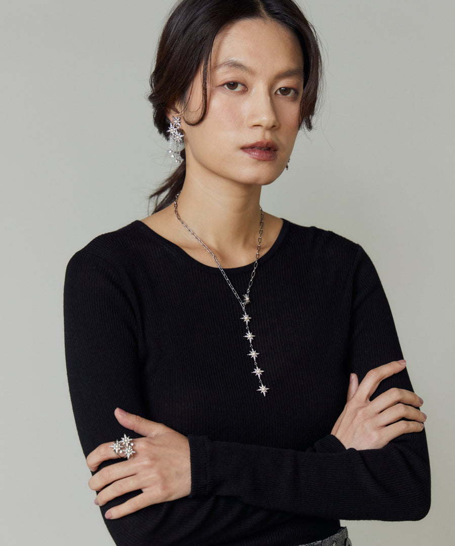 STAR fringe earring/イヤリング