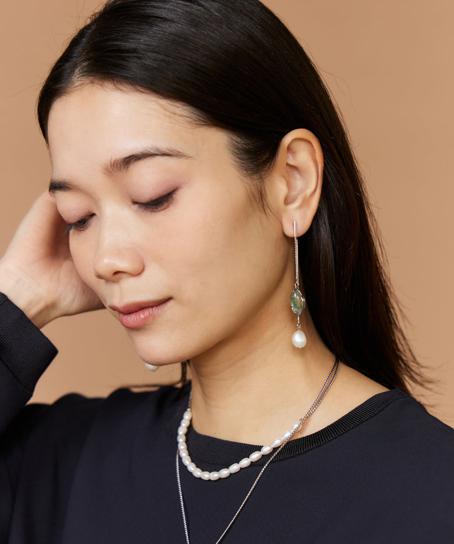 ADER.bijoux（アデルビジュー）｜LIGNE DE FUITE pearl long pierce