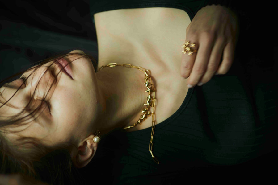 FILIGREE star studs chain raliet/ラリエット
