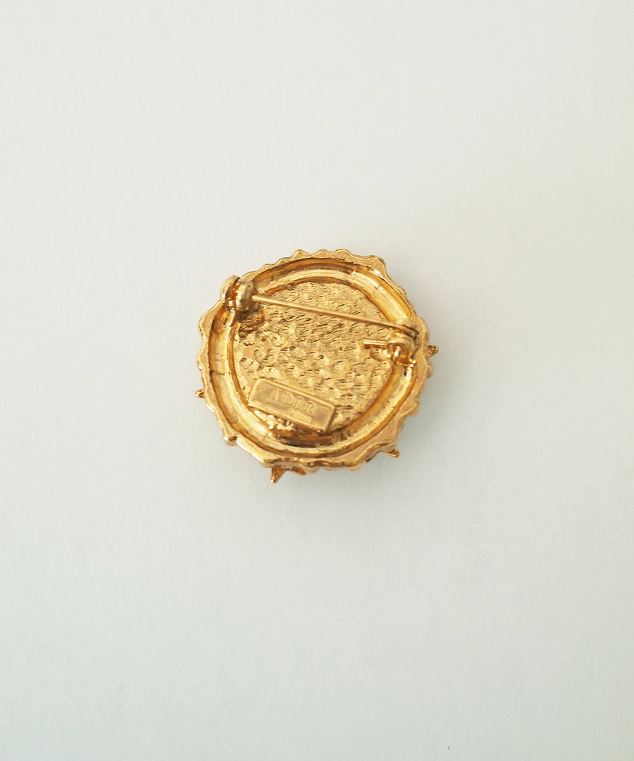 CUTSTEEL vintage button brooch